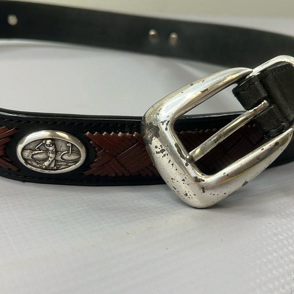 Sentry Men’s Brown Black Leather Golf Concho Belt size 36